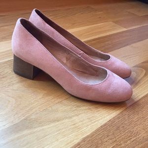 Madewell Wooden Block Low Heels Ella Pumps Shoe Pink New size 7